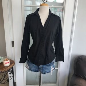 Black Button Down Work Shirt, servers shirt